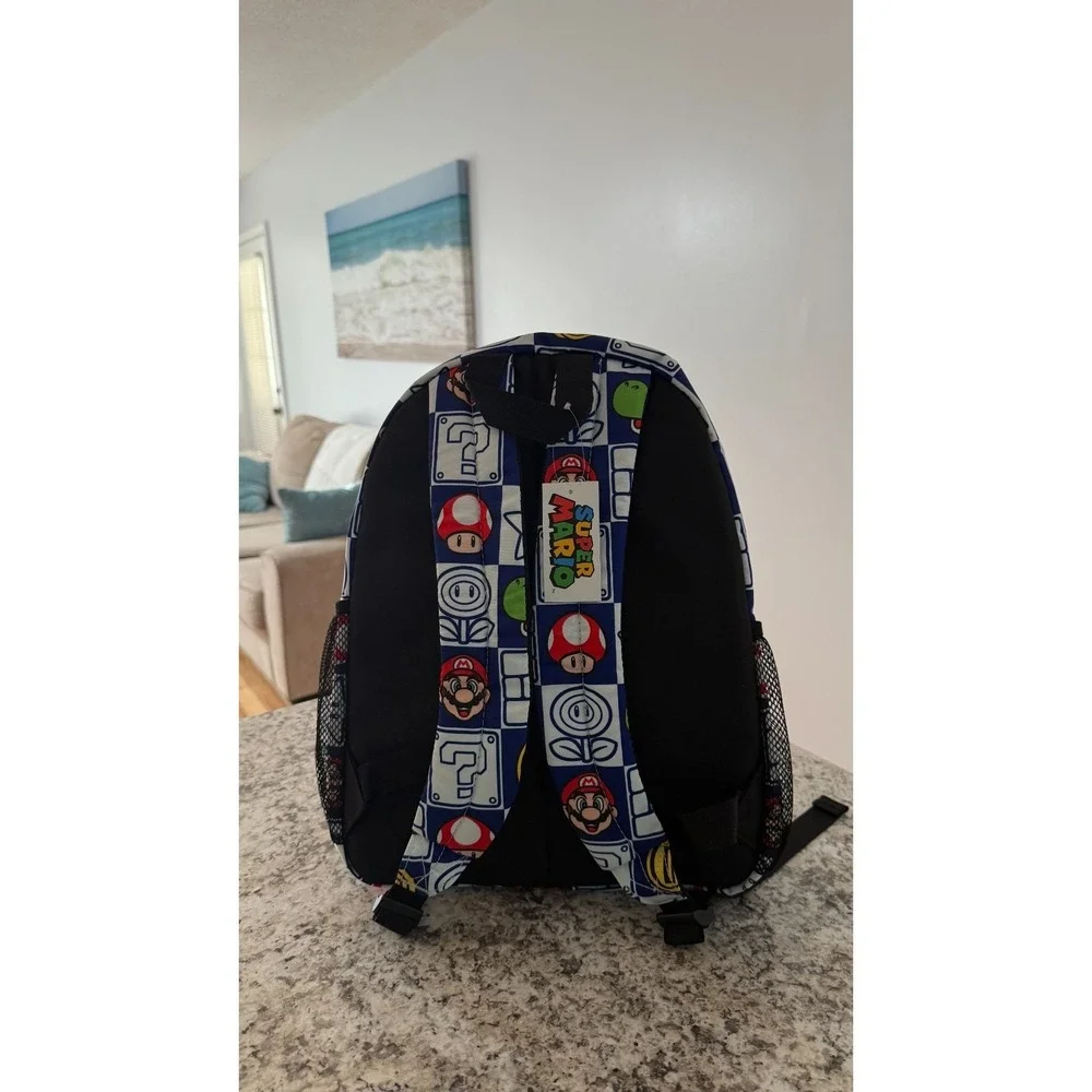 Nintendo Super Mario Bros Backpack Kids Boys School Bag Bookbag 16 Inch New NWT